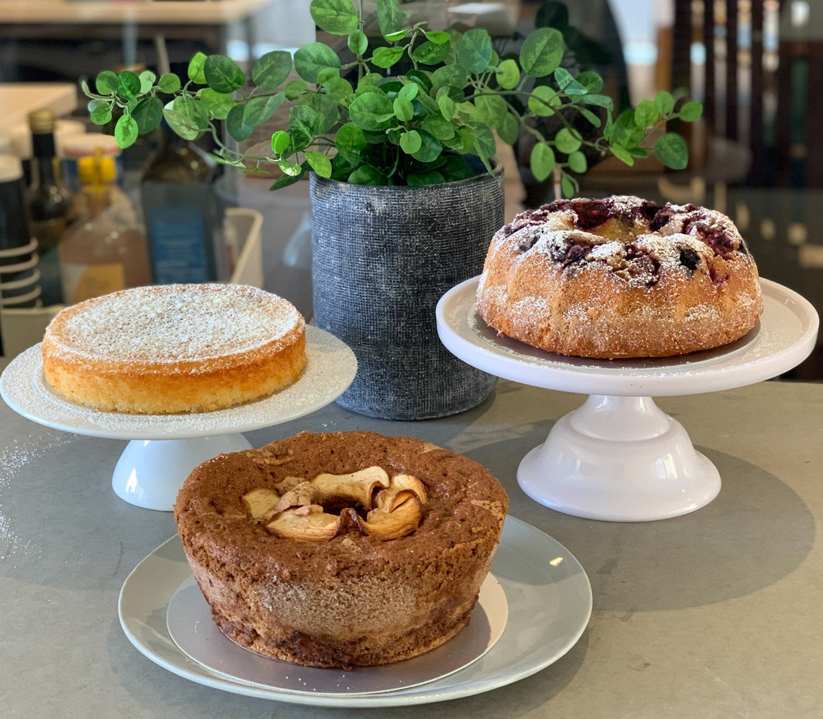 Homemade Brazilian cakes on cake stands