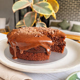 Cozy Cake Matilda Cake – cut chocolate cake on cake stand